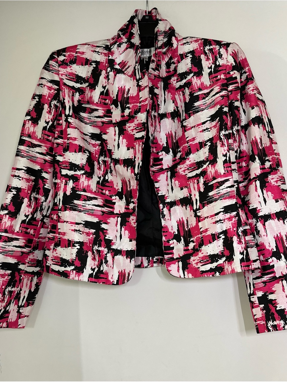Jones Studio Women’s Abstract Print fuchsia Pink Blazer Jacket